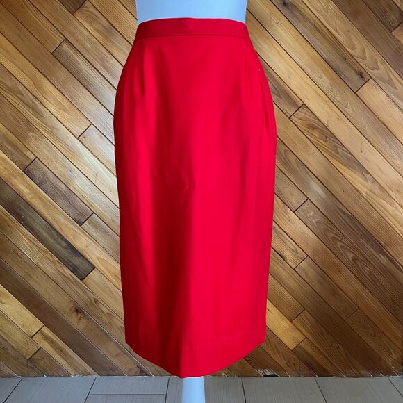Vintage 70s/80s Red Wool Pendleton Pencil Skirt - Picture 1 of 4